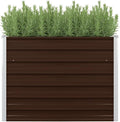 Raised Garden Bed Brown 39.4x39.4x30.3 Galvanized Steel