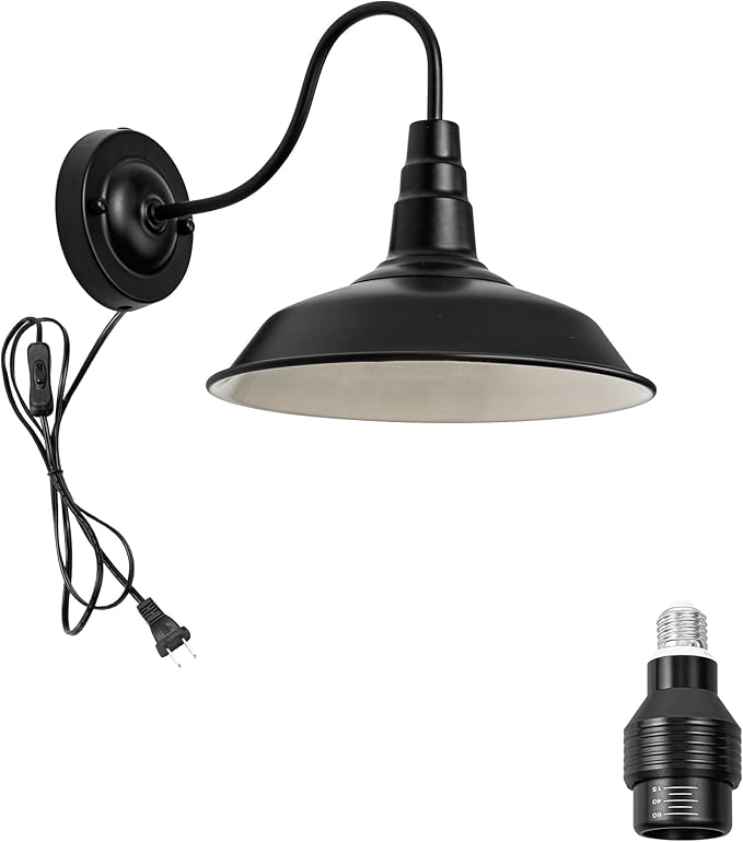 Hook Type Wall Mounted Plant Light for Indoor Growing Full Spectrum 4500K 10W Adjustable Light Beam Range 15°-60° Vintage Black Wall Lamps for Plants Flowers