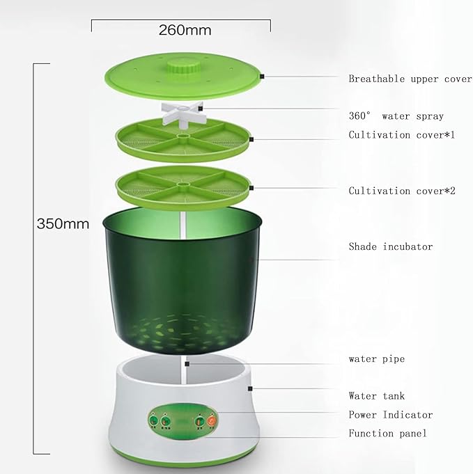 2PCS Bean Sprouts Machine Multi-Function Four-Season Intelligent Control Seed Germination kit U.S. regulations-1