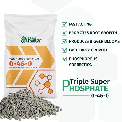 High Phosphorus Fertilizer - 0-46-0 Triple Superphosphate - 15 lbs. Covers up to 7500 sqft. Used to Increase Phosphorus Levels