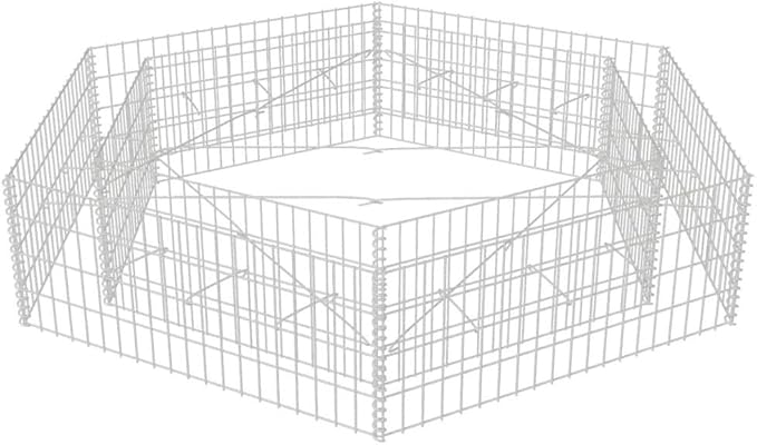 Hexagonal Gabion Raised Bed Steel Gabion Basket Post/Planter Raised Vegetable Bed Outdoor Steel Garden Decoration Galvanized Steel 78.7x68.1x15.7