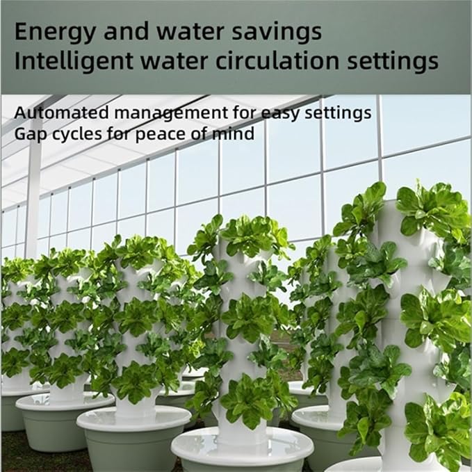 Hydroponics Tower Indoor Growing System 30/40/50-Plant Vertical Garden Planter with Pump and Movable Water Tank for Indoor Herbs Fruits Vegetables6 Tiers