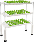 Hydroponics Growing System 108 Planting Holes 3-Tier PVC-U Pipes Hydroponic Gardening System Grow Kit Nest Basket and Sponge Plant Site Grow Kit with Water Pump &amp Timer for Leafy Vegetables