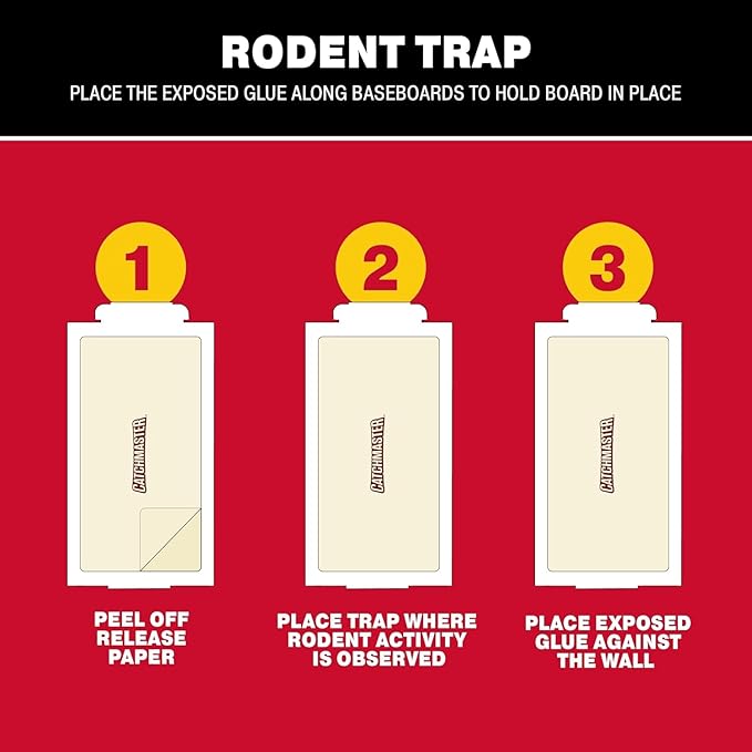 Catchmaster Compact Sticky Insect &amp Mouse Traps 75-Count 3.5x7 Glue Boards for Mice &amp Insects Ultra Sticky Mouse Traps Indoor for Home Use in Garages Basements &amp Attics Capture in Ti