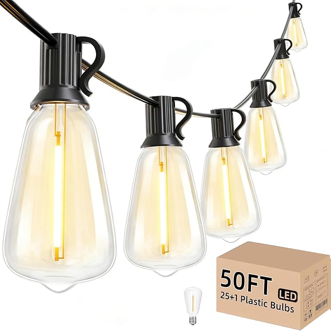 Svater 4 Pack Landscape Lighting + ST38 50 FT Patio String Lights