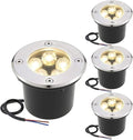 4PCS Landscape Lights - 5W Outdoor Buried Lights Round Garden Floor Lamp IP67 Waterproof Spotlight LED Path Light Walkover Outdoor Decorative LED Spotlights(Green24V)