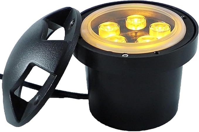 Garden Landscape Lights - AC85-265V Outdoor Underground Lamp IP66 Waterproof 4 Sided Glow Round Decking Lighting Outdoor Recessed Spot Light Ground Landscape Lights(Warm white12W(AC85-265V))