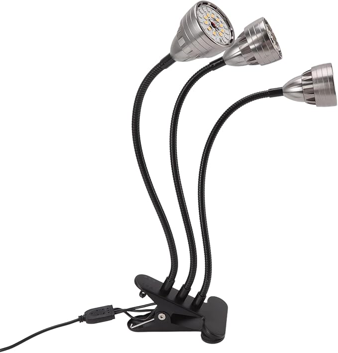 LED Plant Grow Light Full Spectrum 360 Degree Adjustable Clip On USB Powered Indoor Plants Light with 5 Dimming Modes 3 Fill Light Modes for Succulents Aluminum Alloy 78LEDs