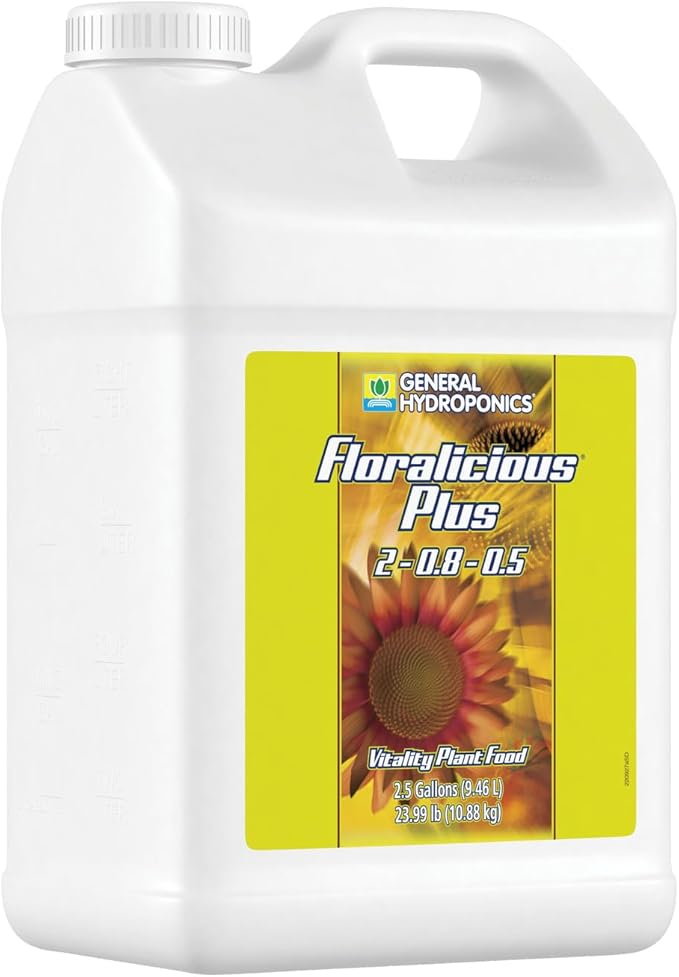 General Hydroponics Floralicious Plus Vitality Plant Food 2-0.8-0.5 2.5 gal.