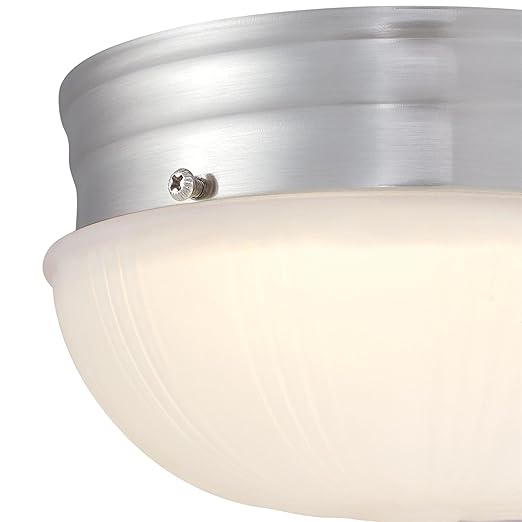 Westinghouse Lighting 6137000 Lakehurst Traditional One-Light 7 Inch 10 Watt LED Indoor Flush Mount Fixture with Color Temperature Selection Brushed Nickel Finish Frosted Glass Shade