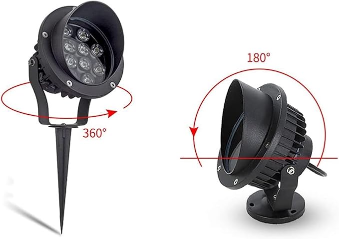 Garden Lights LED Adjustable Lawn Spotlights Used for Landscape Lawns and Outdoor Courtyards(Base Type - Red Light)