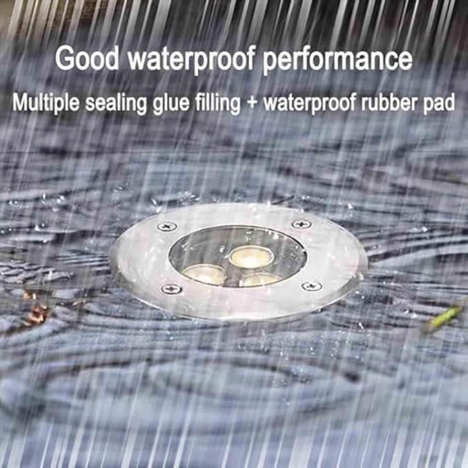 LED Underwater Lights - 24V Ultra-Thin IP68 Waterproof Round Spot Light for Outdoor Fountain and Landscape Decoration (Red 6W White 9W)