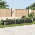 Raised Garden Bed Galvanized Steel Anthracite Fencing Retaining Wall for Landscape Rock Garden Steel Bed Perfect for Patio - Outdoor Use