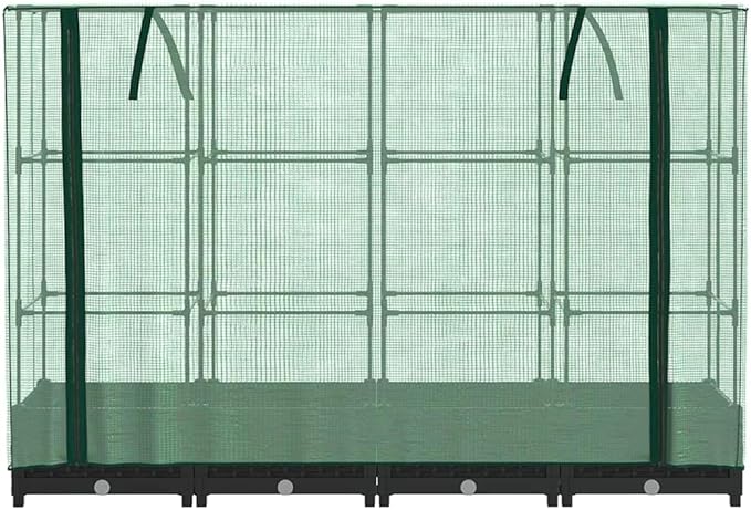 Large Raised Garden Bed Black Polypropylene Rattan Look Outdoor Planter Box 63 Inch Vegetable Herb Plant Container Durable Patio Flower Beds