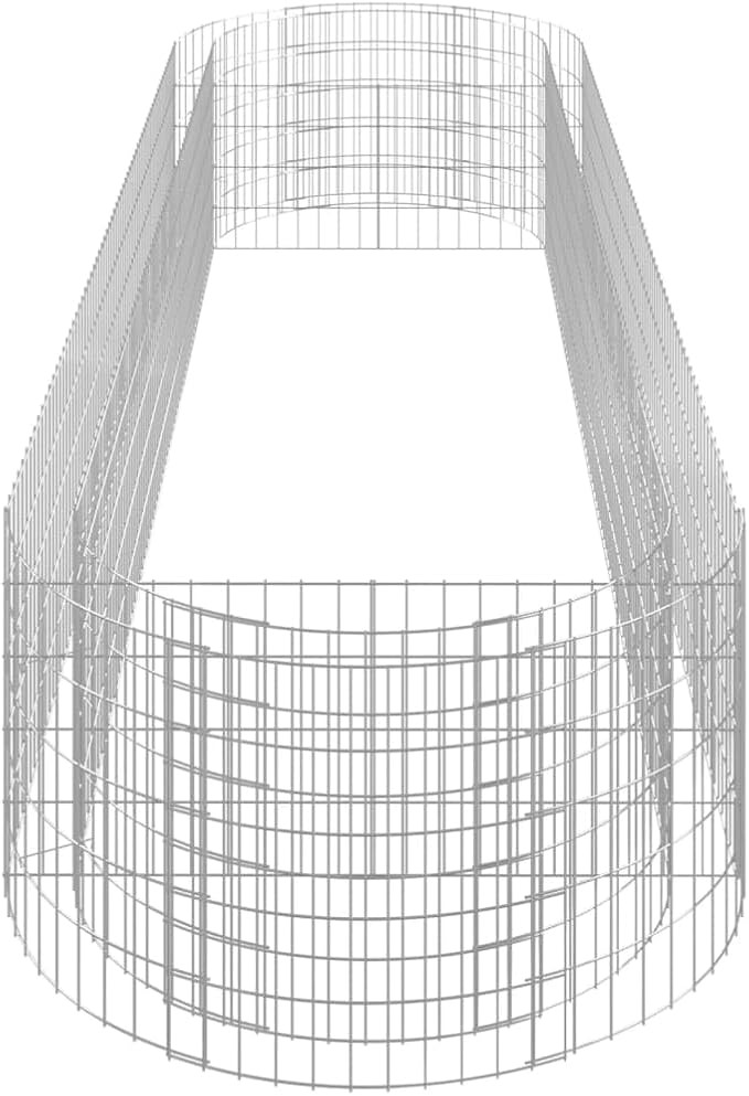 Gabion Raised Bed Garden Bed Gabion Cages for retaining Walls Outdoor Backyard Planter Suitable for Lawn Cafes Backyard Patio Outdoor Landscape Galvanized Iron 157.5x39.4x19.7