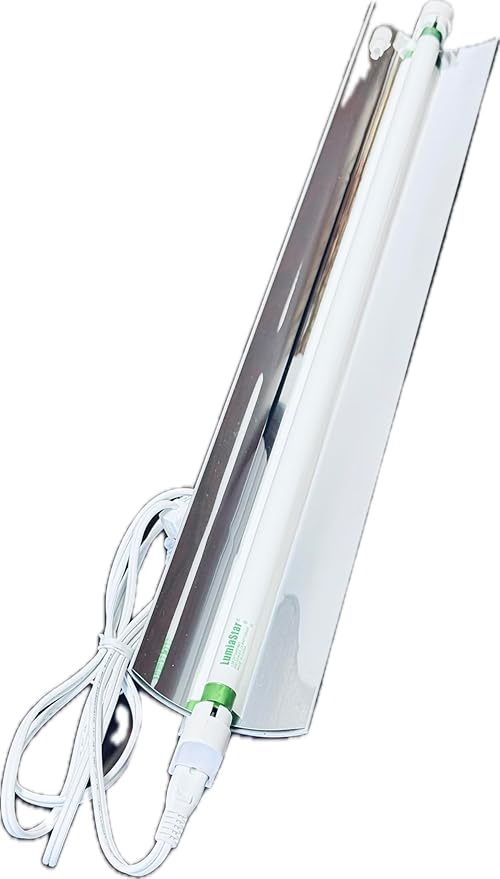 Grow Light Strip 4 Ft 54W 6500K Full Sun Spectrum 2-Pack Single Bulb with 4in Wide Reflector