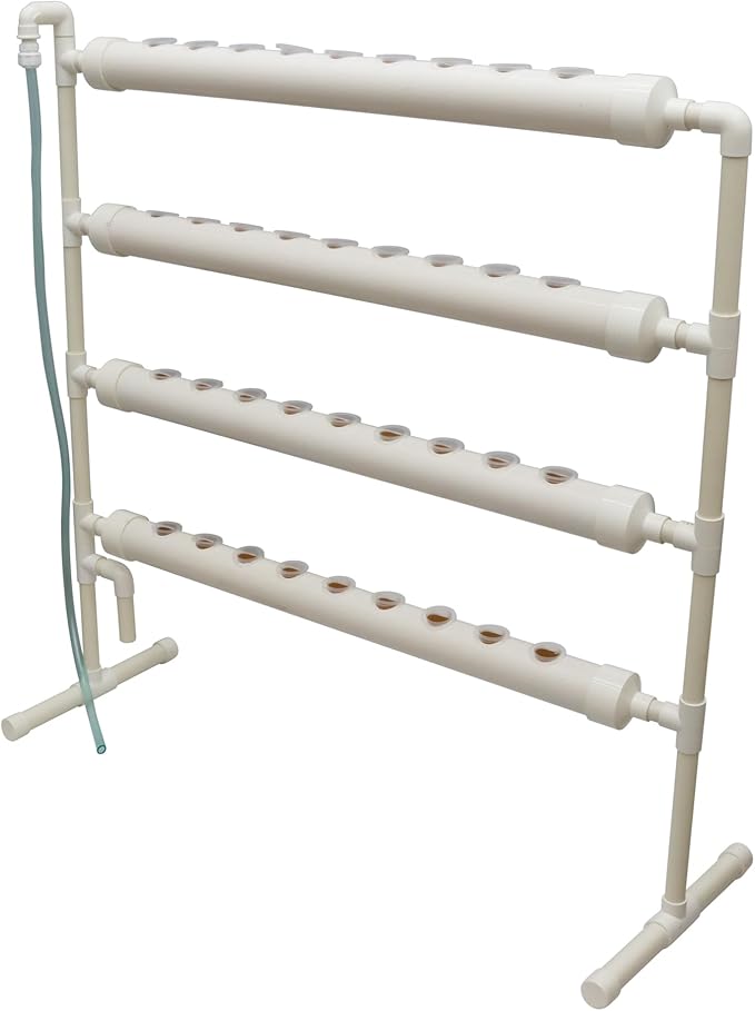 Hydroponic Growing System 36 Plant Site Hydroponics Gardening Grow Vertical 4 Pipes Planting System with 110V Water PumpPlanting Sponge and Hose for Vegetable Cultivation