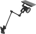 Outdoor Solar Power Daylight Spotlight Black Clip Mount Adjusted Angle Telescopic Arm Waterproof Easy to Install Spot Lamp for Balcony Landscape Yard