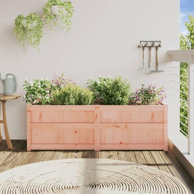 Wooden Raised Garden Bed Garden Planter Box Outdoor Wood Raised Garden Bed for Planting Plants Vegetables 59.1x19.7x19.7 Solid Wood Douglas-251