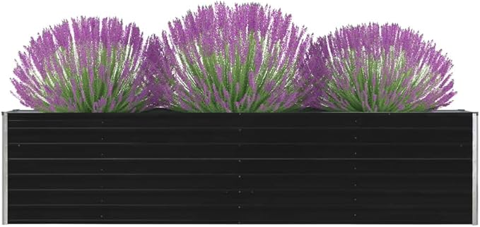 Raised Garden PlanterGarden BedGalvanized Raised Garden BedPlanter Raised bedsGalvanized PlanterFlower BedBed 126x15.7x30.3 Galvanized Steel Anthracite
