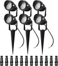 Low Voltage Landscape Lights Outdoor LED Landscape Lighting with Connectors 5W 500LM Focusing Lens Spotlights24V AC/DC 3000K Warm White Waterproof IP65 Pathway Garden Yard Lights 6PACK