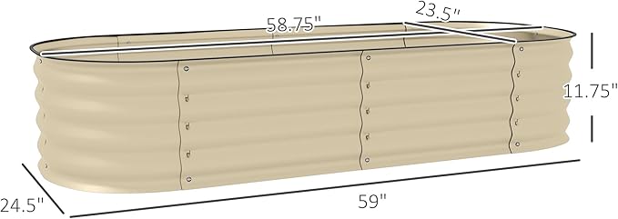 4.9' Galvanized Raised Garden Bed Kit - Elevated Metal Planter for Flowers Herbs &amp Vegetables DIY Stock Tank
