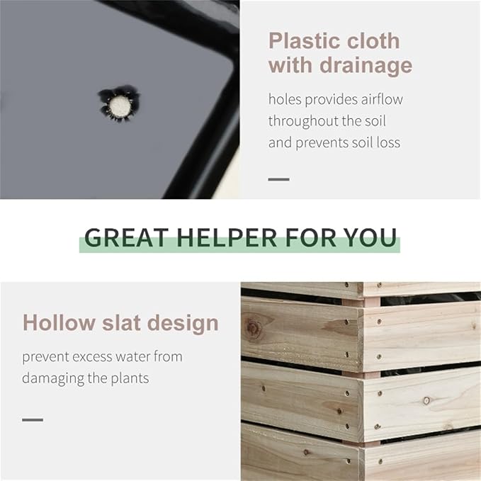 4 Pcs Raised Beds Wooden Planter Flower Shelf Wood Planter Box 19.75 L x 11.75 W x 23.5 H