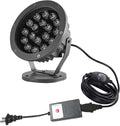 Outdoor LED Spotlight Waterproof Bright Outdoor Landscape Automatic Timer Mini Lawn Lamp 18W Graden Lights Lawn Decorative Lamp with Plug Courtyard Flag Light Front Yard Cool White