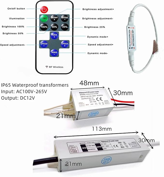 1W Mini Led Spotlight 12V RGB Stair Light Lighting Angle 120° with Transformer 9pcs a Set