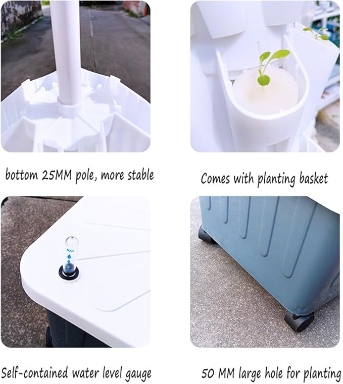 Hydroponics Growing SystemHydroponics Growing Tower Planter for Herbs Fruits &amp Vegetables 5 Plants Per Layer 8/10/12 Layer GYL24824(Color:A1Size:10 Layer)