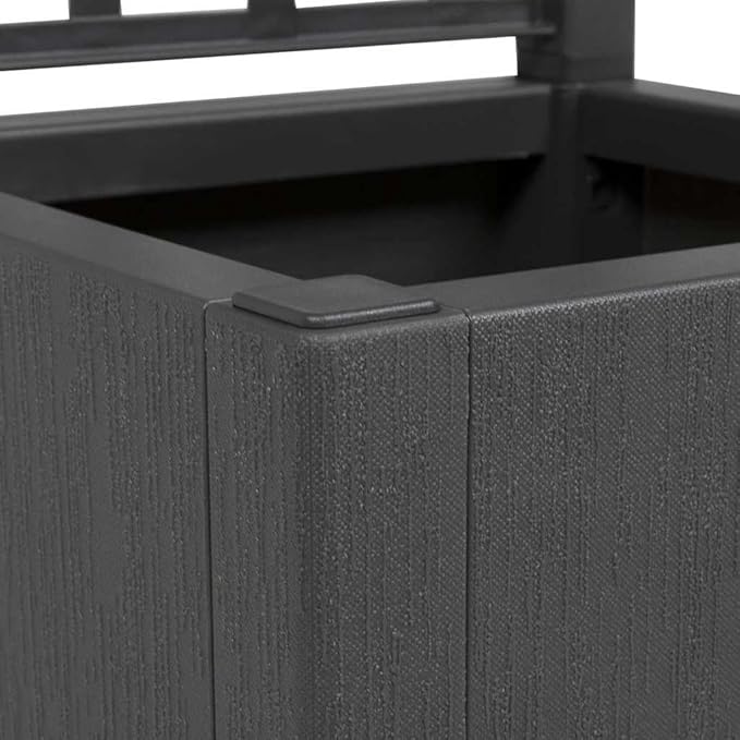 Anthracite Garden Planter with Trellis 36x36x140 cm Polypropylene Raised Garden Bed for Outdoor Plants