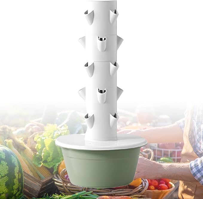 Tour Hydroponique Verticale Culture Hydroponique Potager Vertical Culture Hors SOL Conception éTanche Augmenter Le Rendement Convient Pour la Plantation Hors SOL en Intérieurgreen-5-Layers