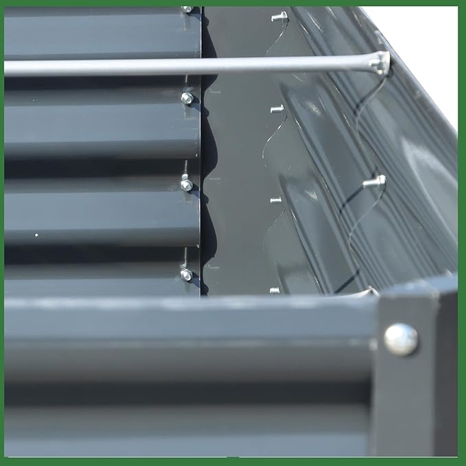6x3x2Ft 269 Gallons Outdoor Metal Raised Garden Bed Flower Box Gray for Outdoor Vegetables Flowers Herbs Planting