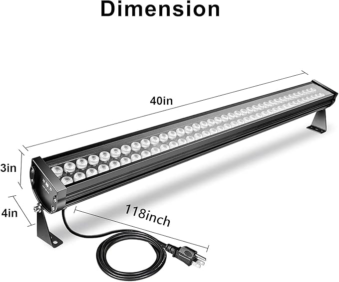 LED Wall Washer Light 72W 40 5000K Super Bright Heavy Duty LED Light Bar for Batting Cage Garage Lighting Box Farms Commercial Billboards and Landmarks