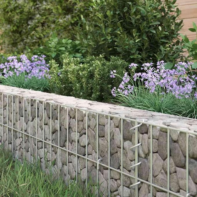 Gabion Raised Bed Silver Galvanized Steel 118.1x39.4x7.9 Inch Large Durable Outdoor Planter Box for Garden