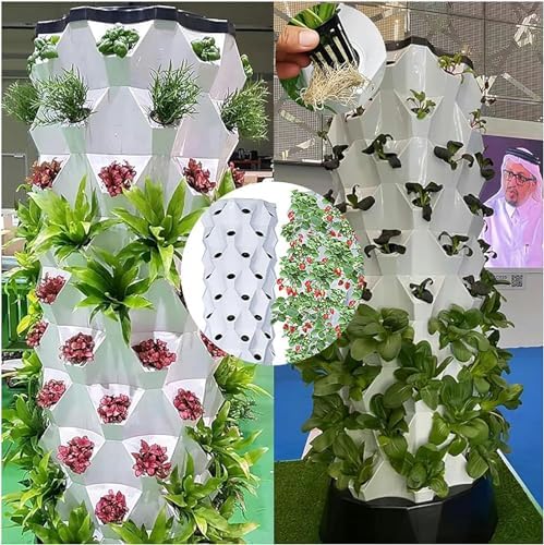Hydroponics Growing Vertical Tower Automated Aeroponics Indoor Tower Garden - Aquaponics Growing Kits for Fresh Garden Fruits &amp Vegetabl