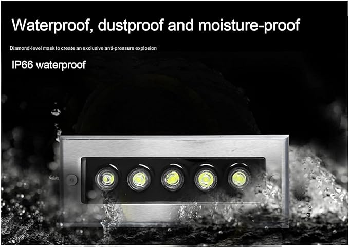 Outdoor LED Underground Light Rectangular Ground Light Embedded Spotlight IP66 Waterproof for Garden Driveway Deck Patio Step Stair Landscape LightingRed-12W