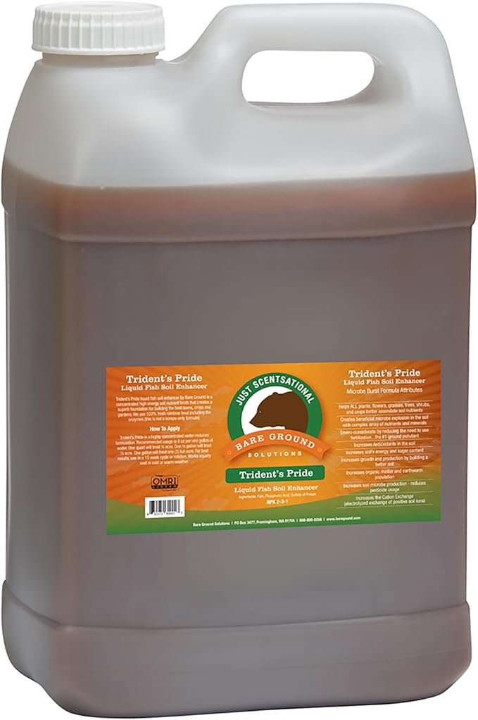 Just Scentsational Bare Ground Solutions TP-2.5G Trident's Pride Organic Liquid Fish Hydroponic Soil Fertilizer 320 oz (2.5 Gallon)