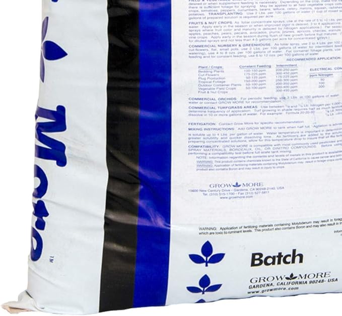 Grow More Cold Water 30-10-10 Soluble Concentrated Plant Fertilizer 25 Pounds (2 Pack)