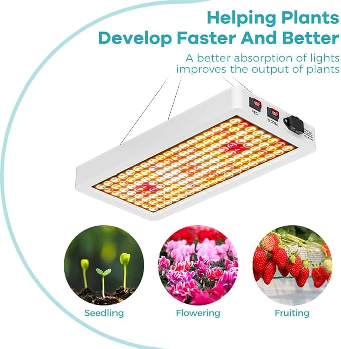 2000W Full Spectrum LED Planting Grow Lamp with UV/IR bandsSupporting plants from tender seedlings to bountiful harvests. The adjustable lanyard and sturdy steel wire rope paired with a hook US Plug