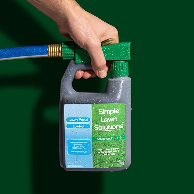 Advanced 16-4-8 Balanced NPK - Lawn Food Quality Liquid Fertilizer - Spring &amp Summer Concentrated Spray - Any Grass Type - Simple Lawn Solutions (32 Ounce)