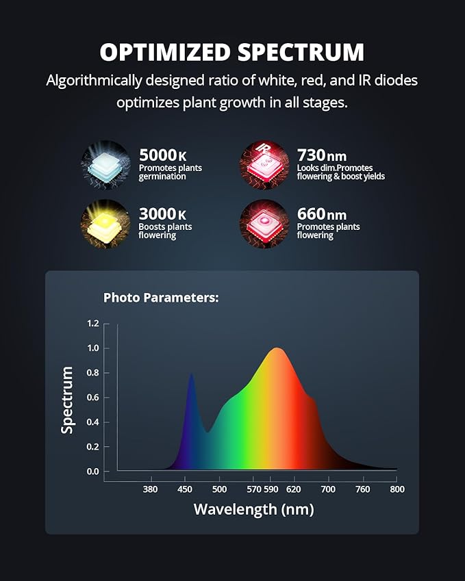 VIPARSPECTRA P2000 LED Grow Lights for Seed Starting Vegetables Bloom 250 Watt Dimmable Plant Light Dimming Daisy Chain Grow Lights for Indoor Plants Full Spectrum in 4x2/3x3 Grow Tent