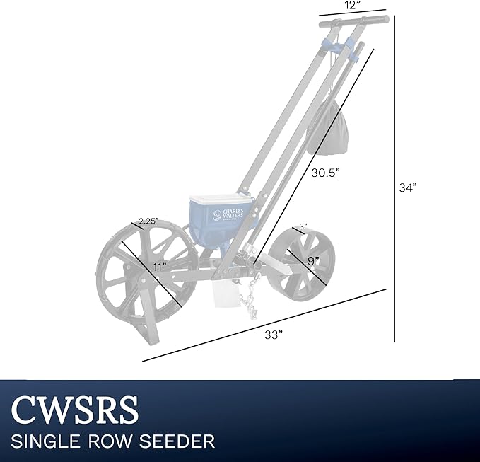 Charles Walters Equipment CWSRS Single Row Seeder for Sowing a Variety of Garden Seeds Includes 10 Seed Plates