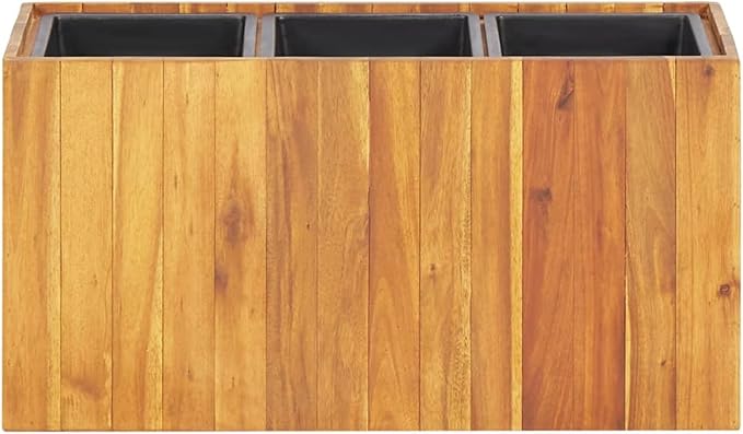 Garden Raised Bed with 3 Pots Solid Acacia Wood Raised Garden Bed Planter Box Raised Garden Beds Outdoor Planter Raised Beds
