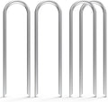MySit 6 Inch 100 Pack U Shaped Garden Stakes Heavy Duty 11 Gauge Galvanized Drip Irrigation Stakes Landscape Staples for 1/2 to 1-1/2 Soaker Hose Weed Barrier Yard Decorations Fencing