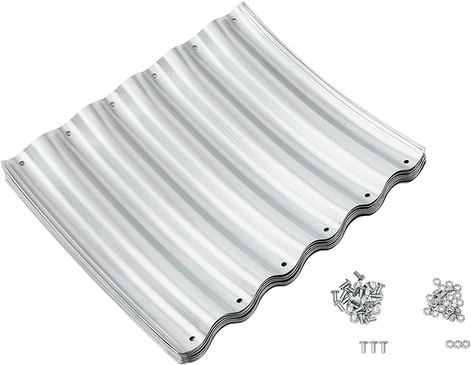 DYNAMI Round Galvanized Raised Garden Bed Kit17 Tall 42 Dia Raised Garden Boxes Outdoor Above Ground Patio Flower Bedsfor Planting Vegetables Fruits and Herbs (Silver)