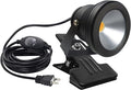 Kiven Plug in Spotlight 10W Waterproof LED Clip-on Light Black Finish Plug in Landscape Light with 9.84ft Plug in Cord and On/Off Switch for Hallway Garden Patio Yard Flag(Warm White)