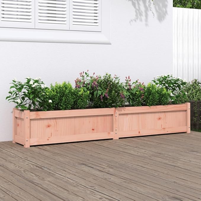 Wooden Raised Garden Bed for Vegetables Flowers Wooden Planter Box Outdoor Wooden Raised Garden Bed Planter Wooden Planter Garden Boxes 70.9x12.2x12.2 Solid Wood Douglas