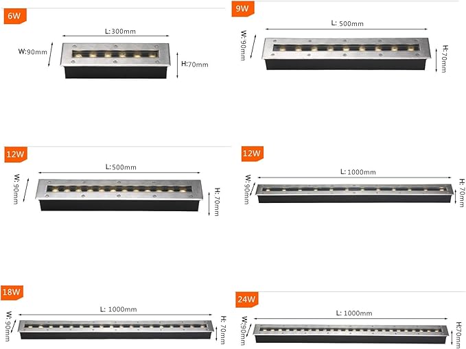 Long Underground Light - Ground LED Landscape Lights 220V IP65 Outdoor Waterproof LED Embedded Wall Washer Spotlight for Garden Aisle Ground Light(Green12W(500mm))