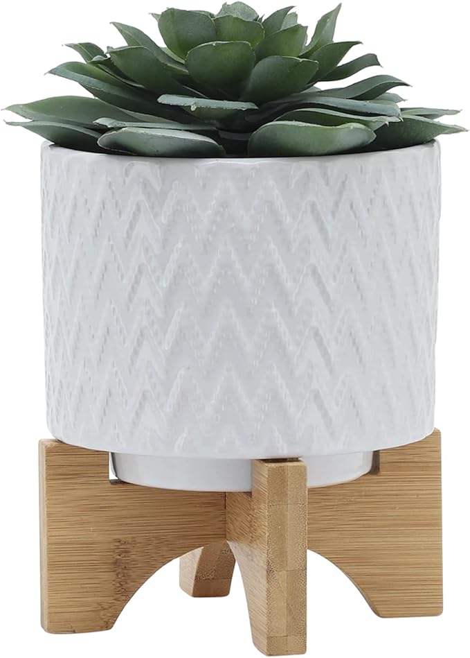 5 Planter W Stand White